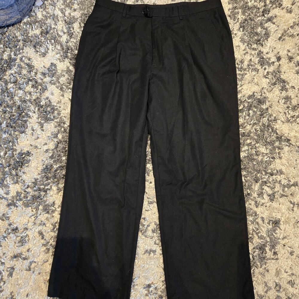 Agenda Men’s Platinum Collection Pleated Dress Pants | Size 38 | Black